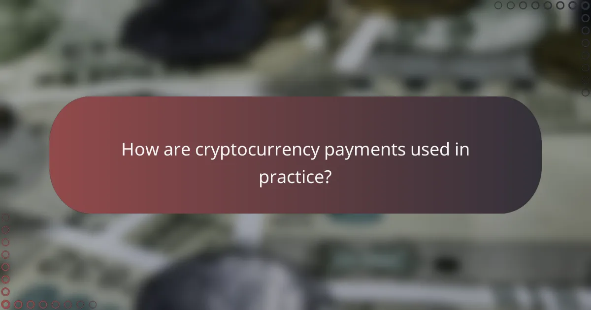 How are cryptocurrency payments used in practice?