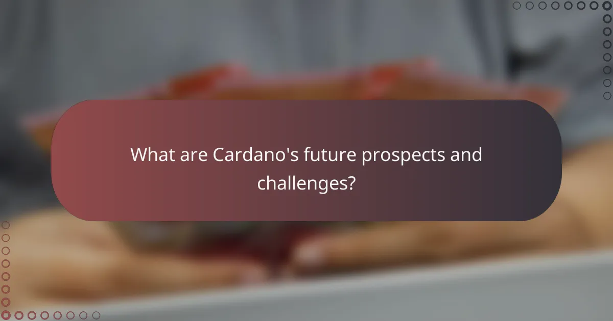 What are Cardano's future prospects and challenges?