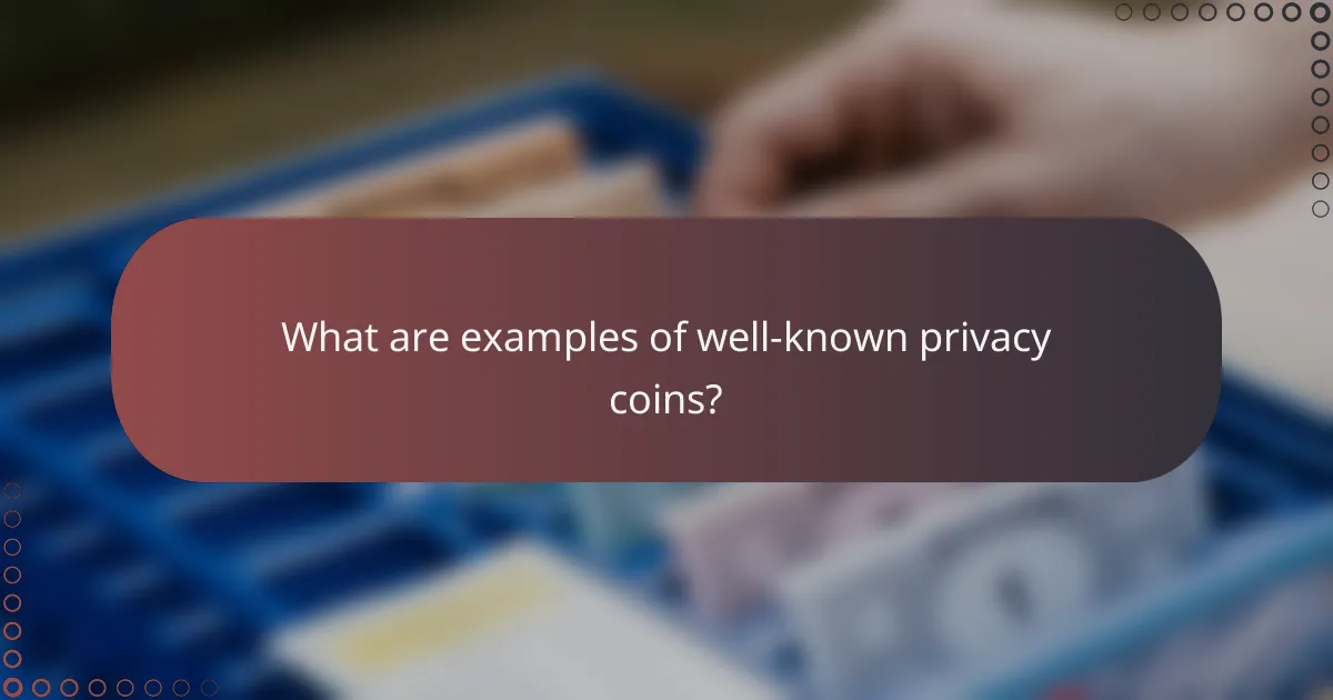 What are examples of well-known privacy coins?