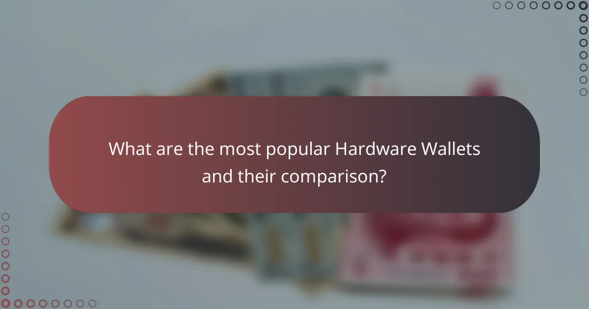 What are the most popular Hardware Wallets and their comparison?